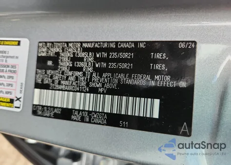 2024 Lexus Rx 350 Base из США, поврежденный, VIN 2T2BAMBAXRC041124